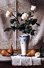 Maureen Hyde Bacio d'Inverno (Still Life with White Roses) painting